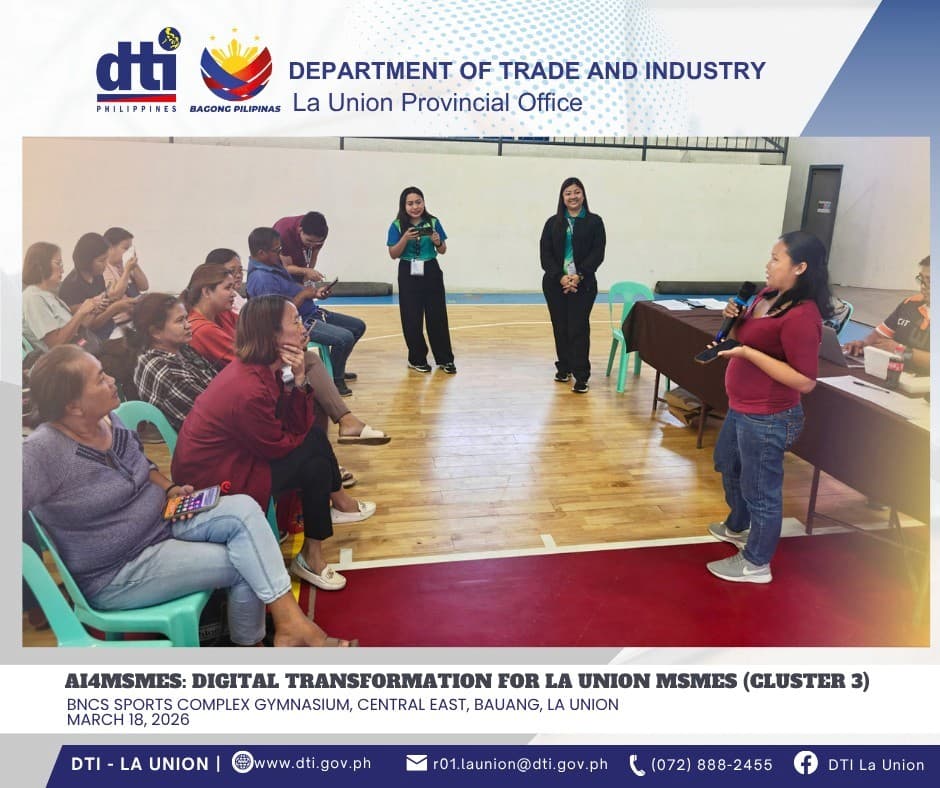 DTI La Union Brought AI Training to Six Municipalities at Once — Teaching MSMEs to Use Artificial Intelligence for Marketing, Operations, and Growth