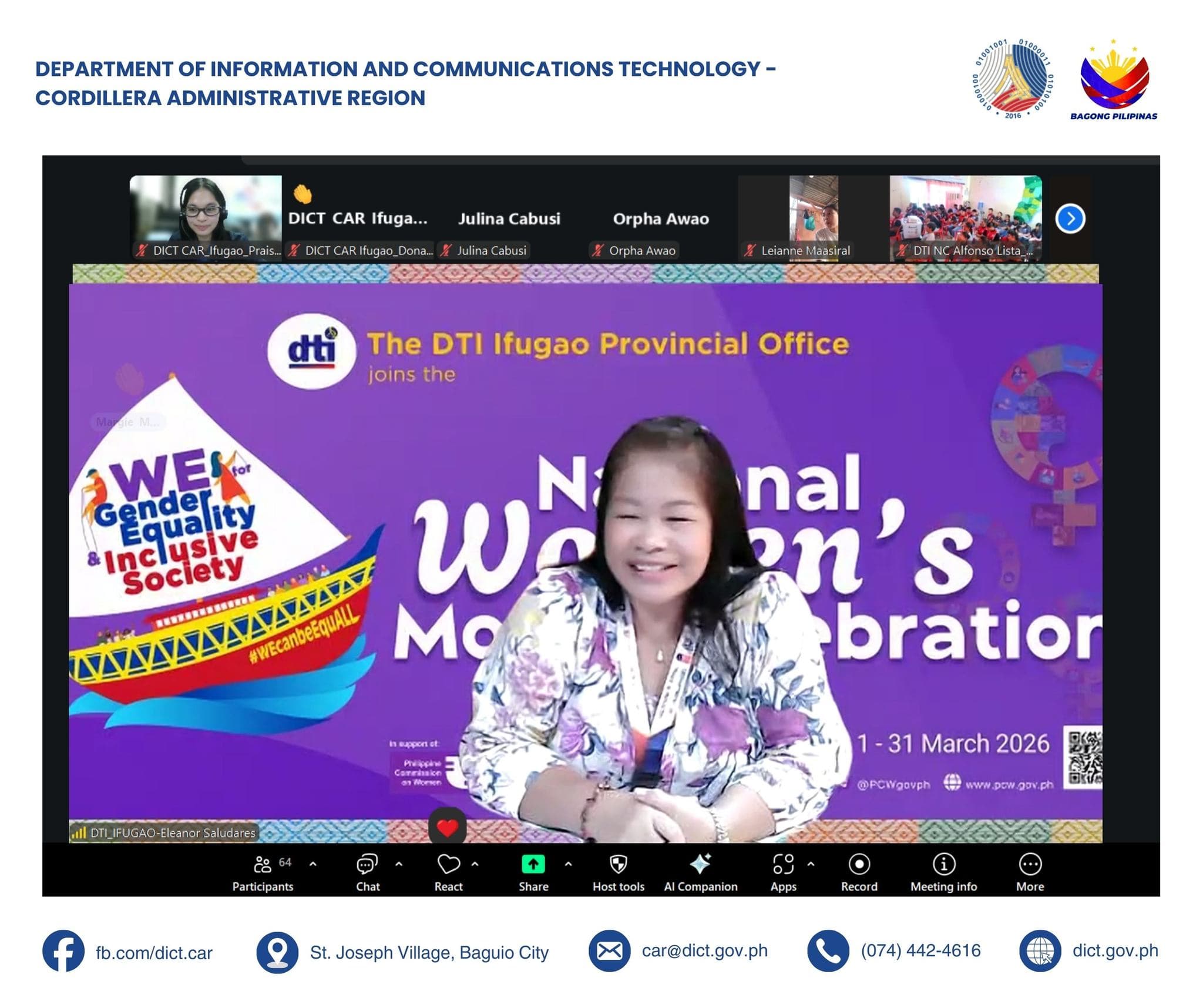 DICT-CAR and DTI-Ifugao Bring Entrepreneurship Training to 151 Participants in Ifugao, With Women at the Center